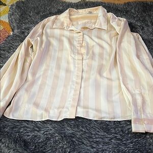 A New Day Cream and Tan Striped Shirt